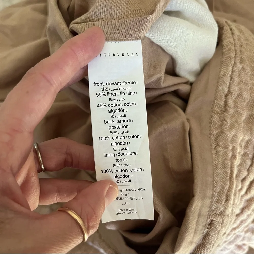 Pottery Barn Linen Cotton Muslin Gauze Duvet Cover